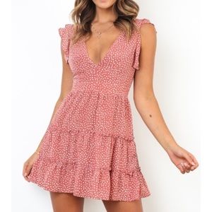 pink ruffle dress